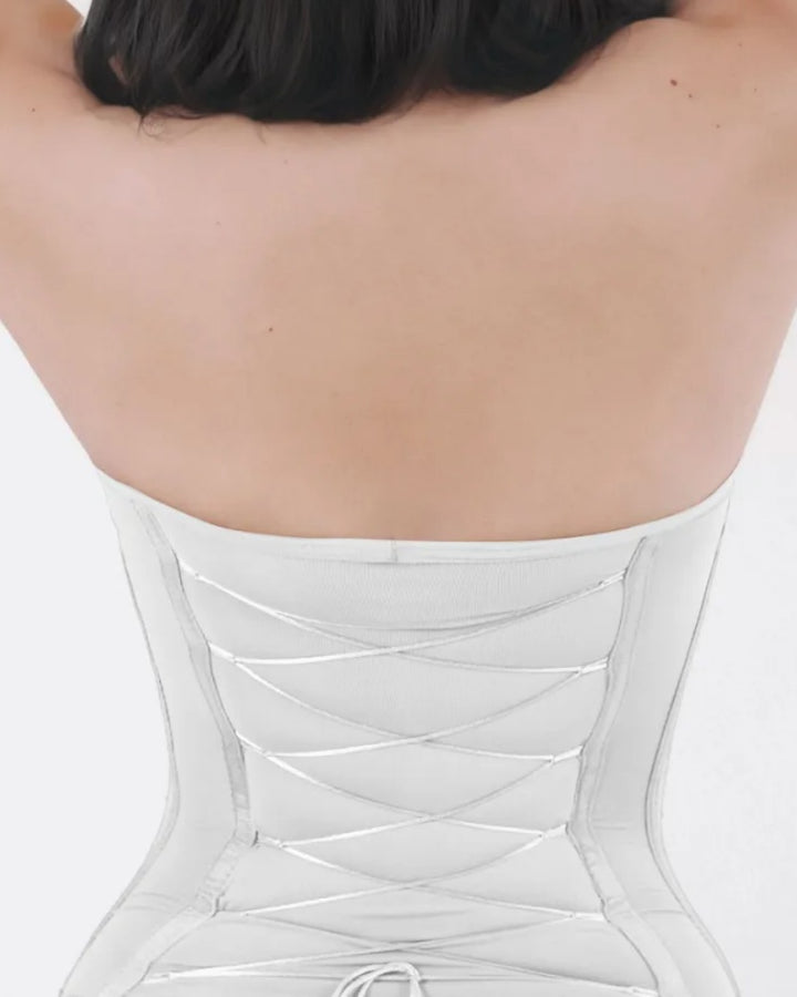 Shapshe® Nahtloser Skinny Bodys mit Sexy Schnürung am Rücken und Tanga