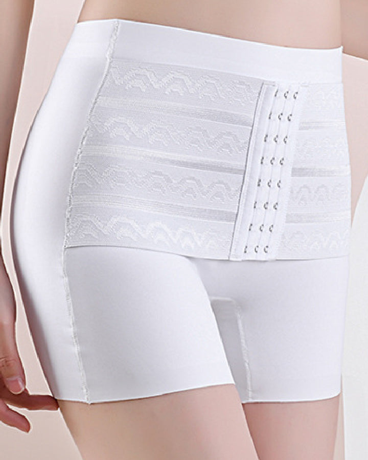 Mittelhoher Po-Lifter Doppellagige Bauchkontrolle Shapewear Shorts Mit Hakengürtel