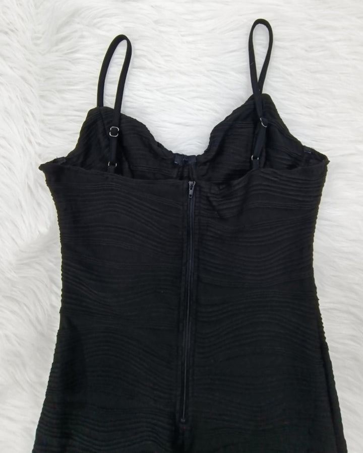 Sexy Figurbetontes Midikleid mit Spaghettiträgern und Korsett für Damen