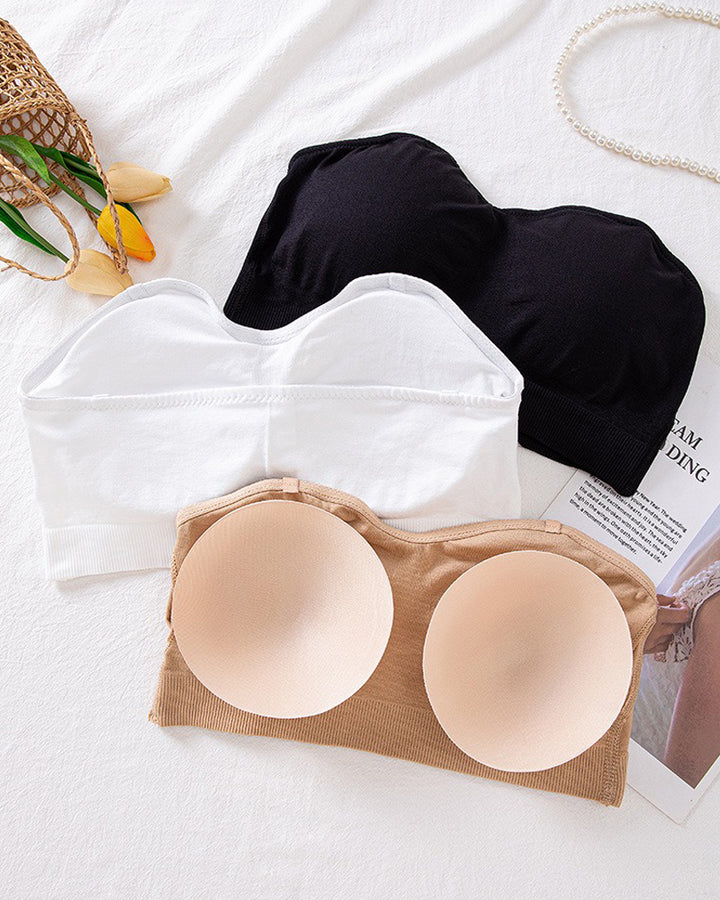 Damen Push up BH ohne Bügel nahtloser Bandeau BH