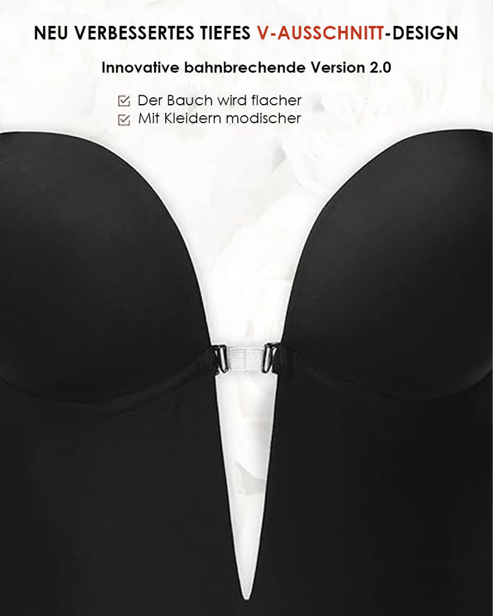 Shapshe® Plunge Rückenfreier Bodysuit Nahtloser Integrierter BH Tanga Shapewear
