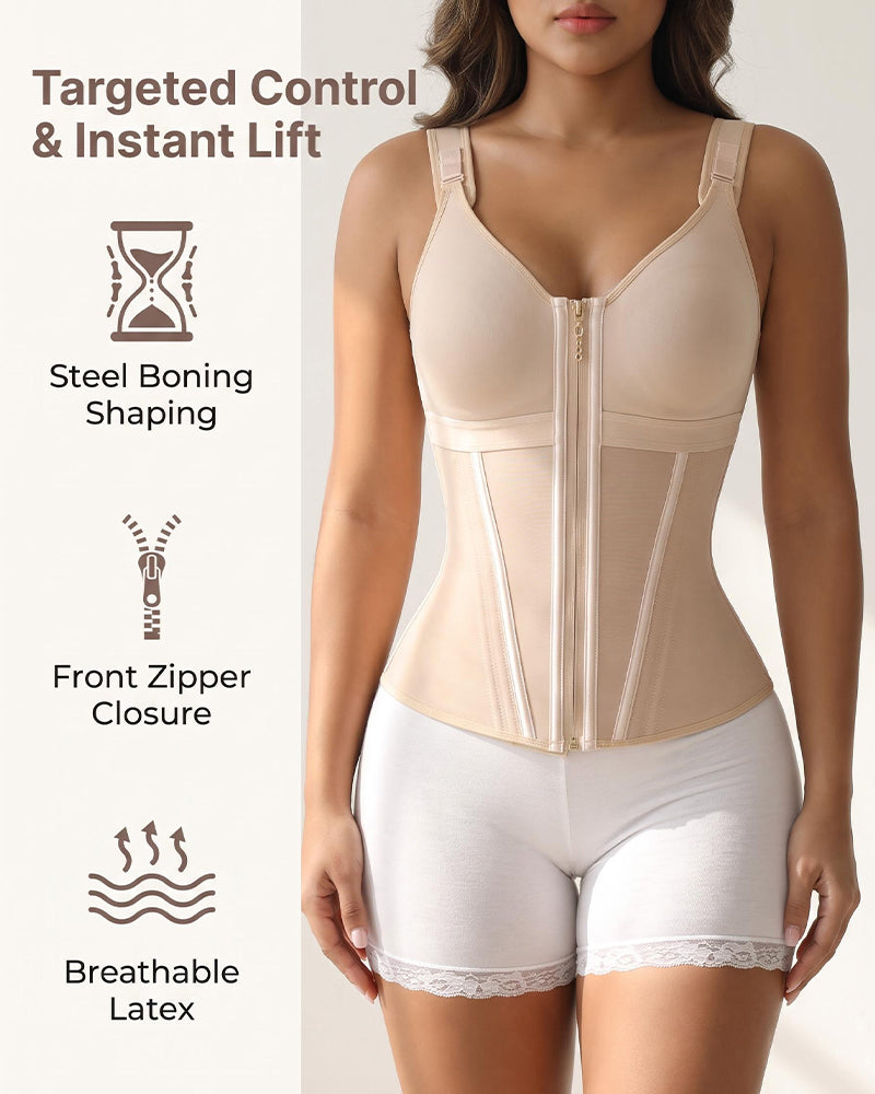 Gilet modellante in lattice con stecche e reggiseno incorporato Shapshe®
