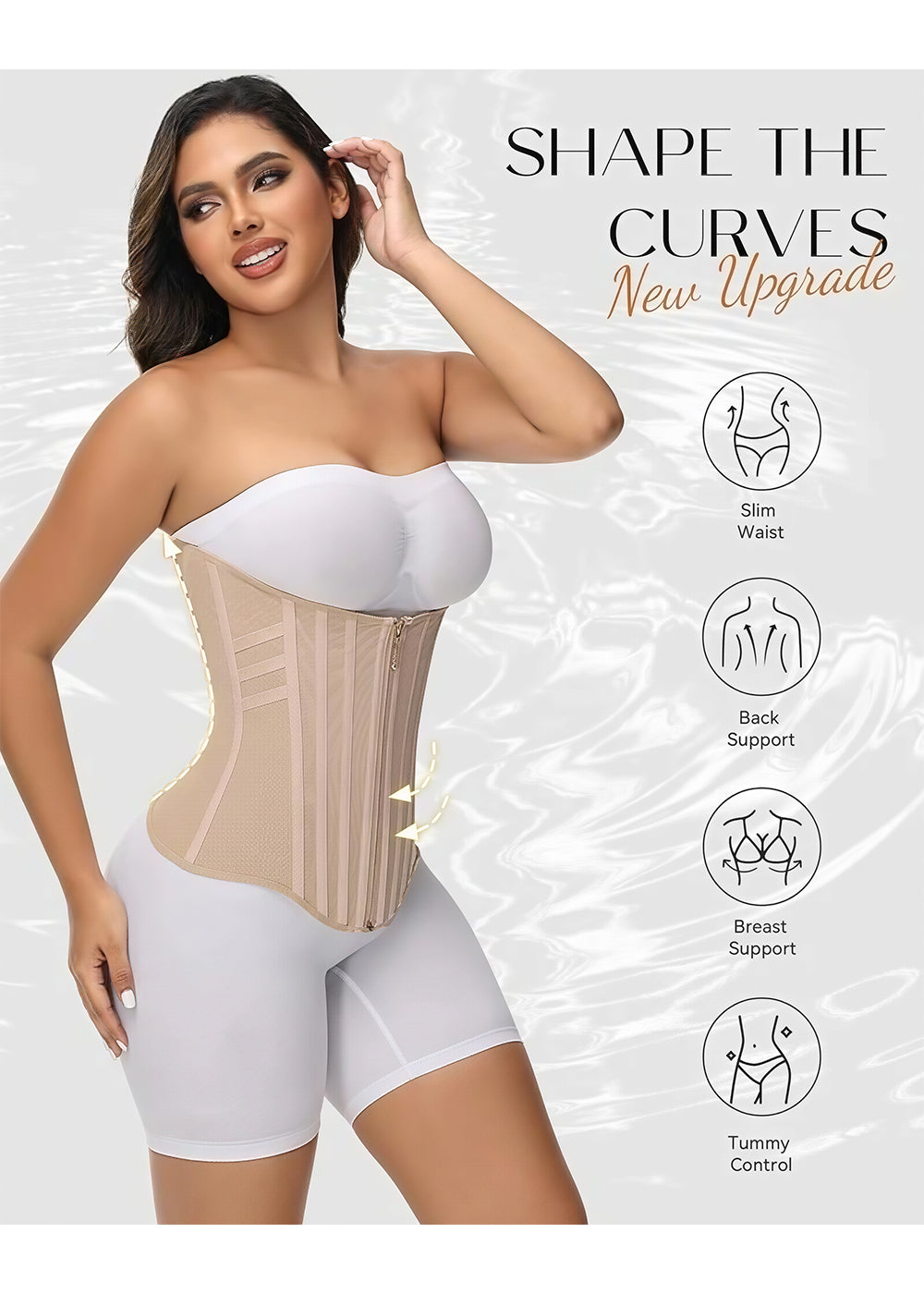 Shapshe® High Compression Curved Boned Waist Trainer