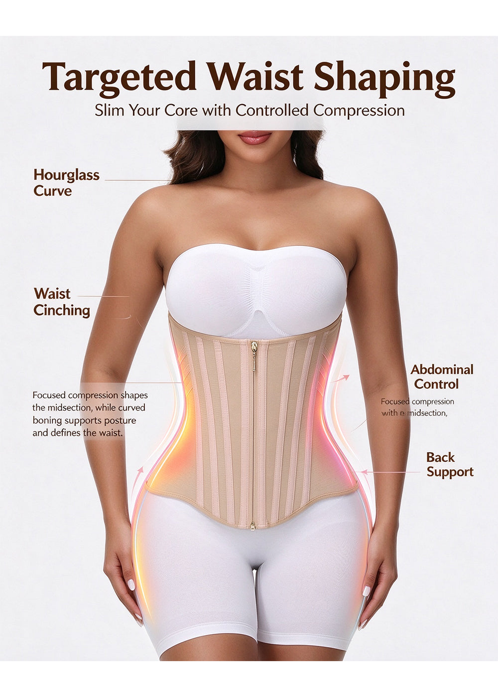 Shapshe® High Compression Curved Boned Waist Trainer