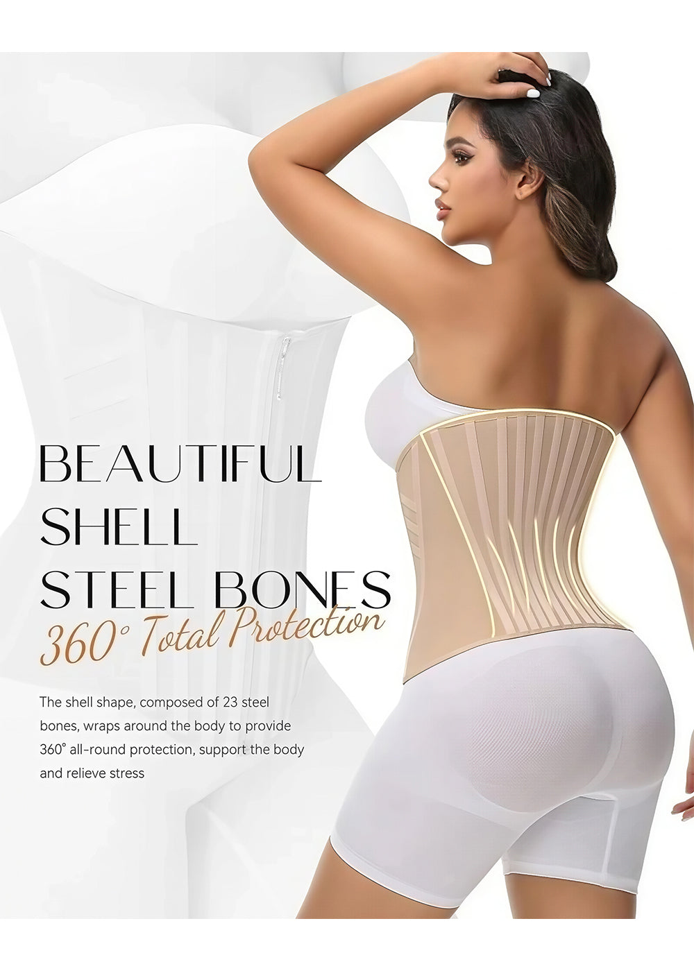 Shapshe® High Compression Curved Boned Waist Trainer
