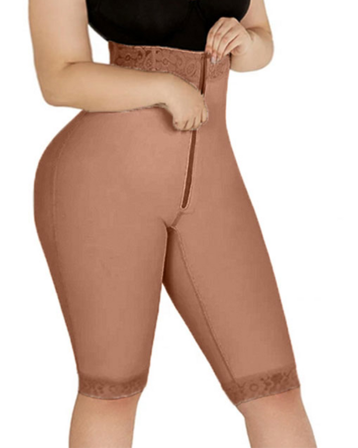 Shapshe® Doppelte Kompressions Knieshorts mit hoher Taille und Po Lifting