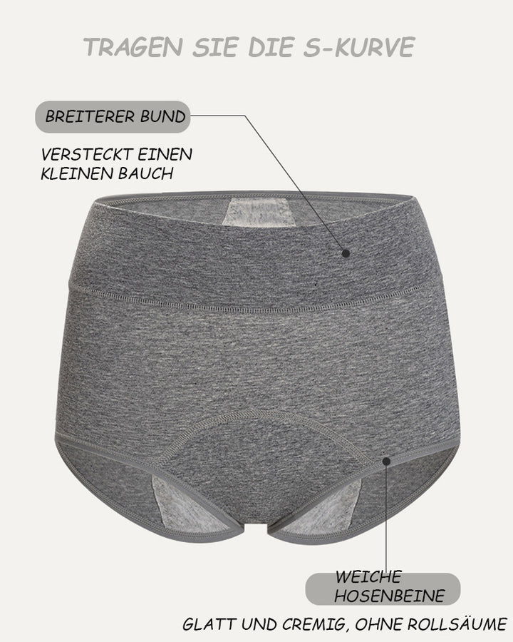 Perioden Anti-Seiten-Leckage Atmungsaktive Reiner Baumwolle Hoher Taille Unterwäsche