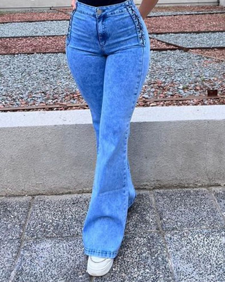 Shapshe® Neue Flare Jeans Hose mit geflochtener Taille