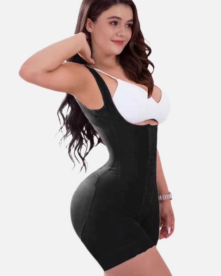 Shapshe® Feste Kompressions-Bauchkontroll-Shapewear, verstellbarer Body mit Haken- und Ösenverschluss