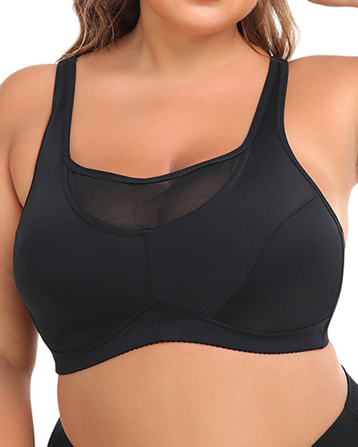 Bügellose Sexy Cut-Outs Oberteil Crop Tank BH in Übergröße
