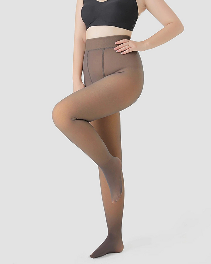 Thermounterwäsche Mit Fleece gefütterte durchsichtige dehnbare schmale Leggings mit hoher Taille