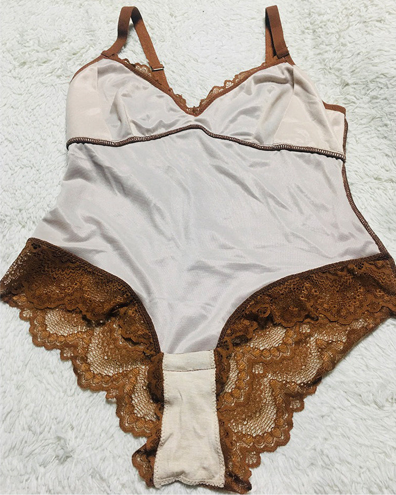 Shapshe® Modellierende Einteilige Spitzen Shapewear Bodys