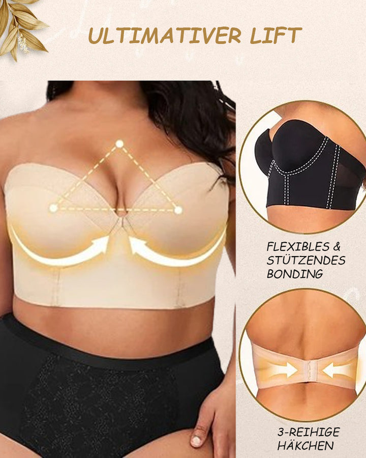 Rutschfester Trägerloser BH für Damen mit Tiefem Rücken und Langem Mehrwegigem Push-up BH