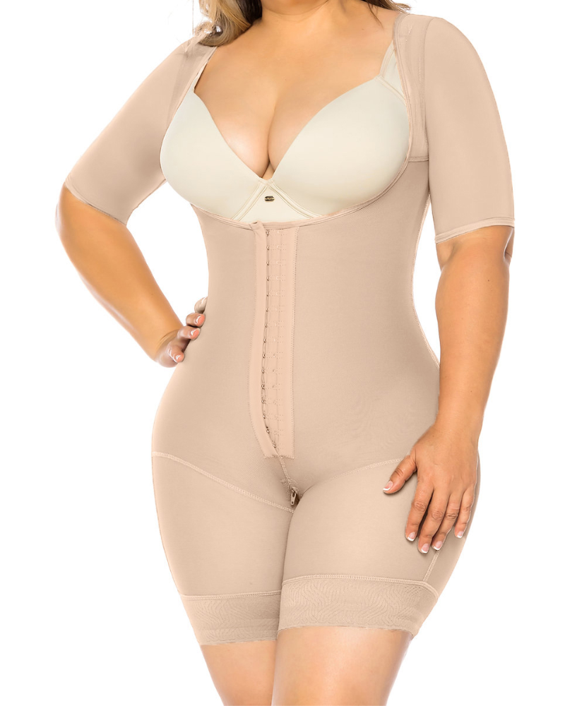Shapshe® Mittelärmel Offene Brust Shapewear Bauchweg Body Shaper