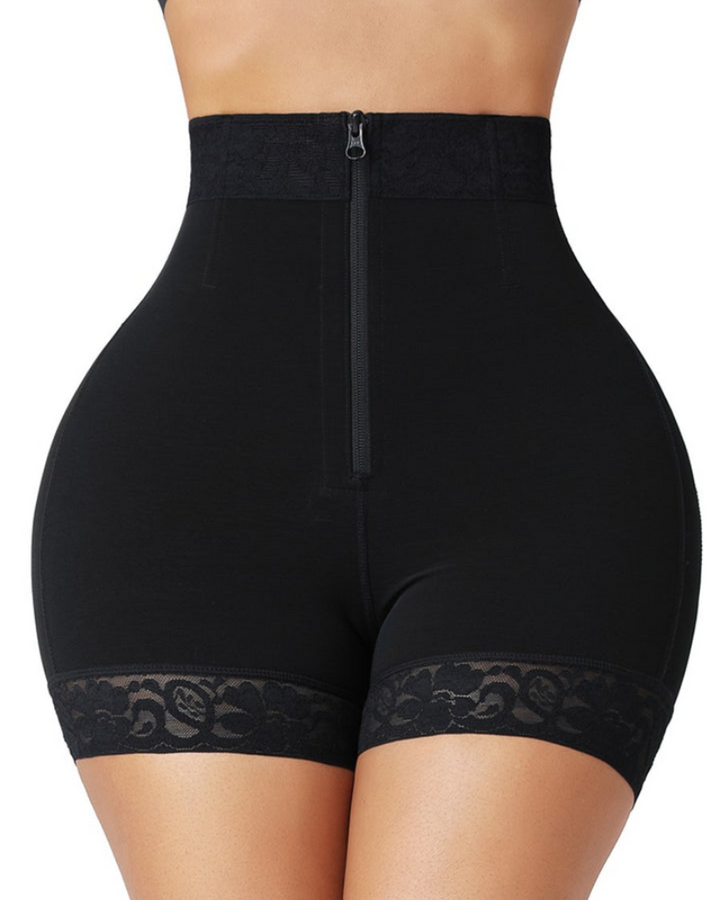 Shapshe® Hoch taillierte Po Lifter Körperformer Shorts mit Reißverschluss und nahtlosem Hüftverstärker