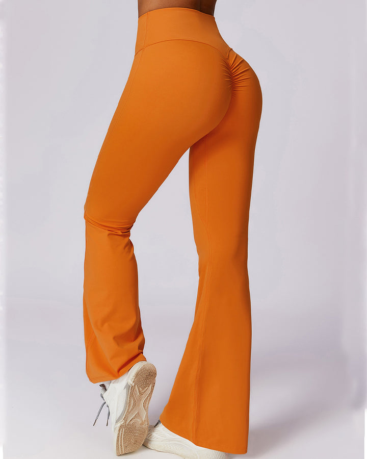 Nahtlose Po-Lifting Yogahose mit Hoher Taille und Ausgestelltem Bein