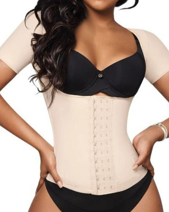 Shapshe® Damen Kompressions Taillentrainer Tanktops unter der Brust mit kurzen Ärmeln