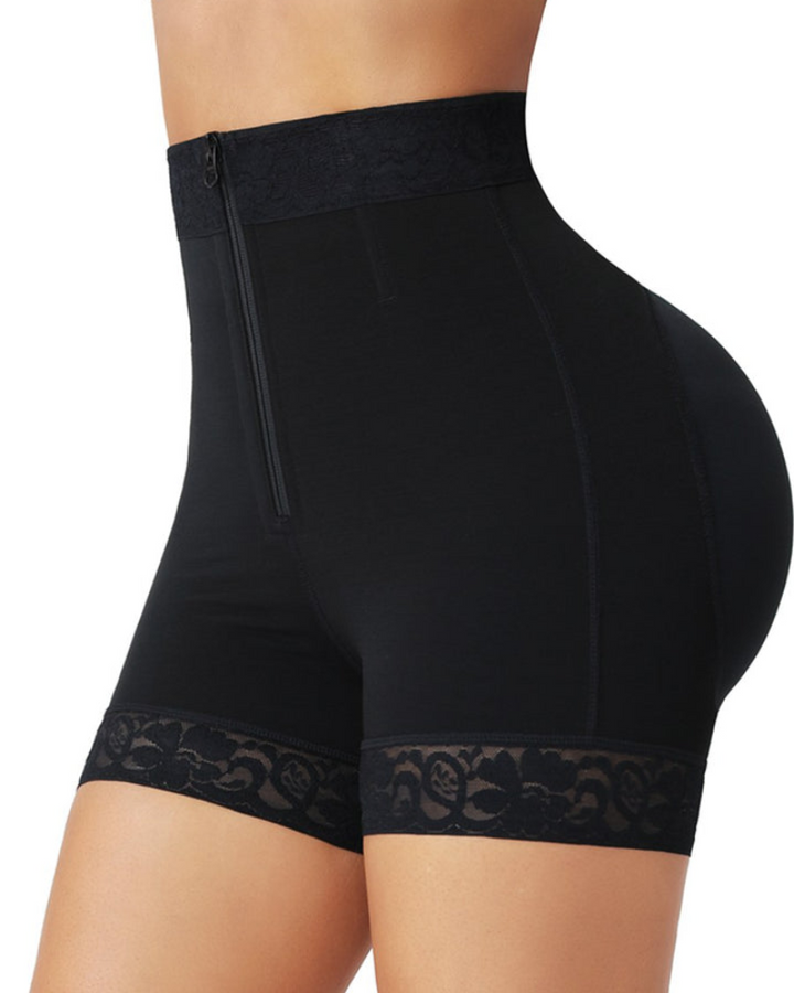 Shapshe® Hoch taillierte Po Lifter Körperformer Shorts mit Reißverschluss und nahtlosem Hüftverstärker