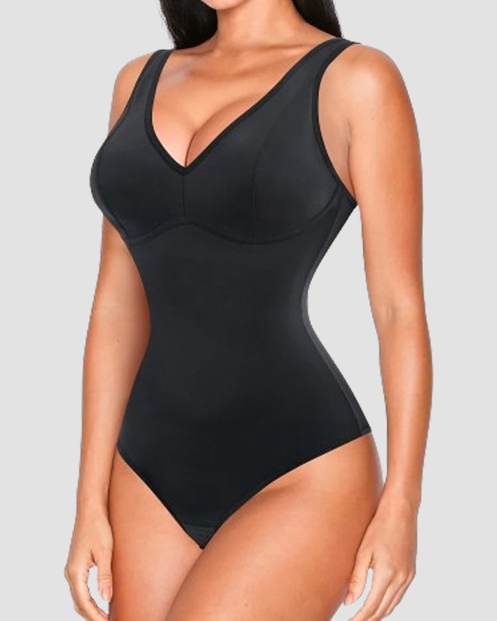 Bauchweg Schlank Body Shaper Tiefem V-Ausschnitt Thong Bodysuits