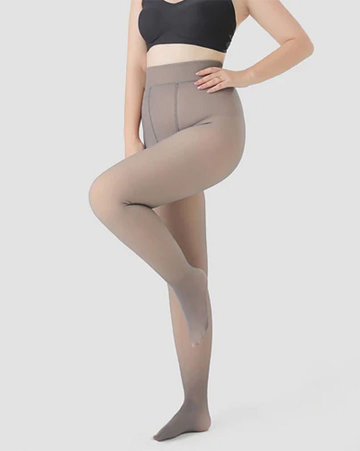 Thermounterwäsche Mit Fleece gefütterte durchsichtige dehnbare schmale Leggings mit hoher Taille