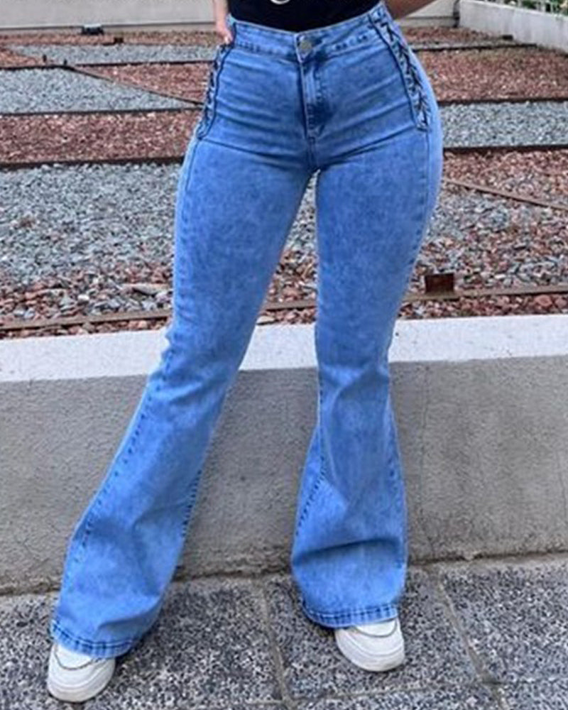 Shapshe® Neue Flare Jeans Hose mit geflochtener Taille