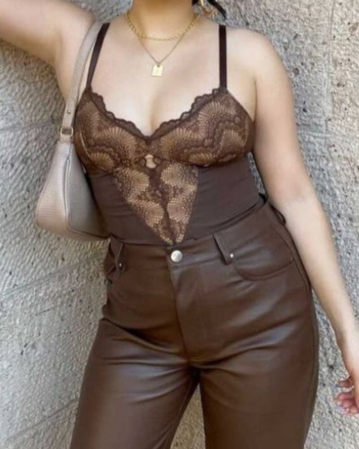 Shapshe® Modellierende Einteilige Spitzen Shapewear Bodys