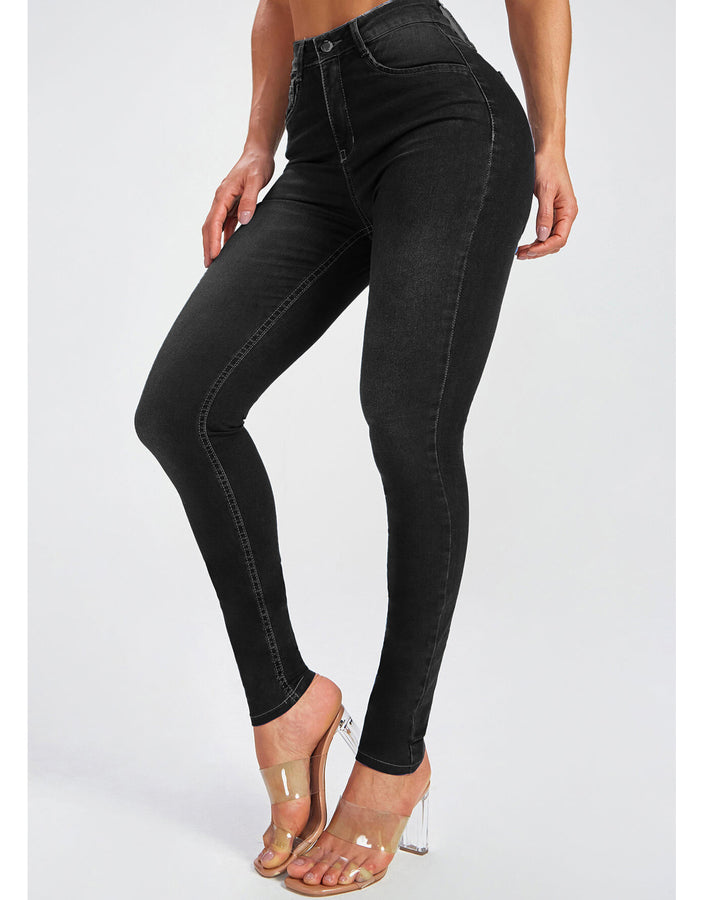 Slim Fit Stretch Bleistiftjeans mit hoher Taille