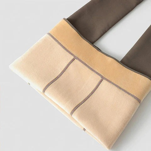 Thermounterwäsche Mit Fleece gefütterte durchsichtige dehnbare schmale Leggings mit hoher Taille