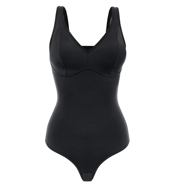 Bauchweg Schlank Body Shaper Tiefem V-Ausschnitt Thong Bodysuits