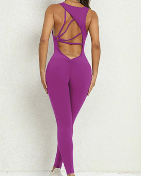 Damen Jumpsuit mit Schöner Rückseite ärmellos Elastischer Strumpfhose