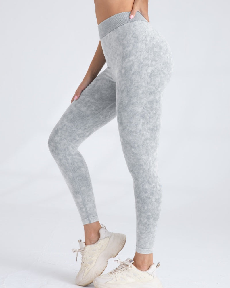 Pfirsichfarbene Hüfthebende Nahtlose Yogahose für Damen Elastische Fitnesshose mit Hoher Taille