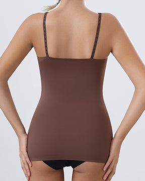 Damen Nahtlose Bauchweg Shapewear Tank Tops Niedriger Rücken Kompression Weste