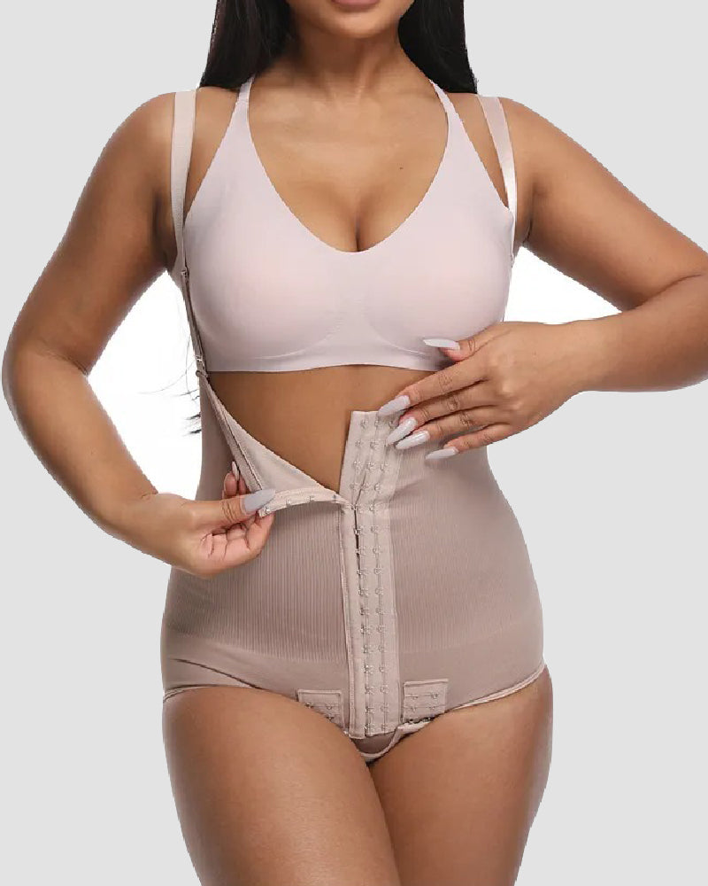 Damen Bauchkontrolle Verstellbare Schnalle Vorne Offen Brust Shapewear