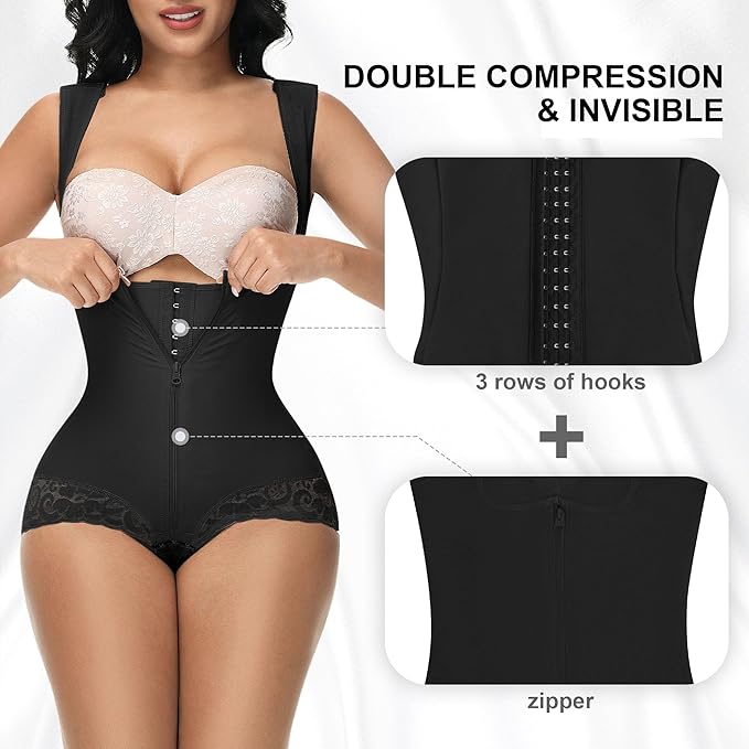 Fajas Colombianas Doppelter Bauchweg Post-Operation Rückenstütze Shapewear Bodys