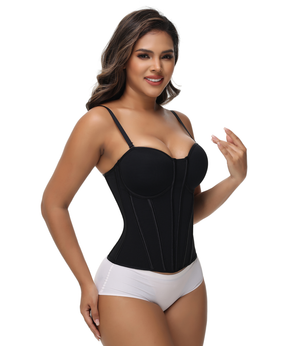 Damen Sexy Fischgräten Push-Up Bustier Korsett Tops Mit Schnallenrücken