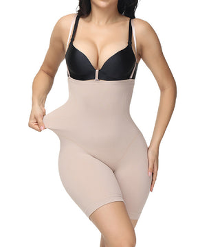 Nahtloser Offene Büste Elastischer Spanx Bodysuit Bauchweg Hoher Taille Shapewear