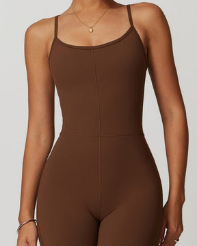 Ausgestellte Hose und Hosenträger für Damen Einteiliger Jumpsuit mit Ausgehöhlter Rückseite