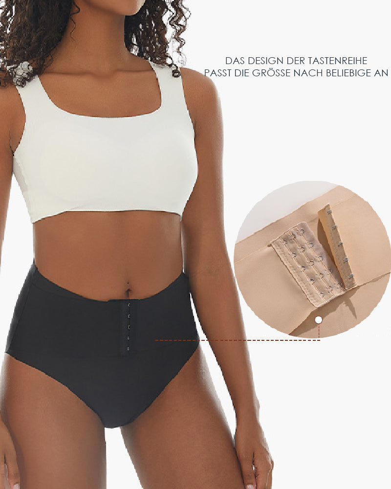 Damen Mittlerer Taille Nahtlose Bauchweg Shapewear Slips Unterwäsche Mit Hakengürtel