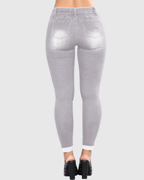 Slim Fit Hip Lift Skinny Jeans mit Löchern für Damen