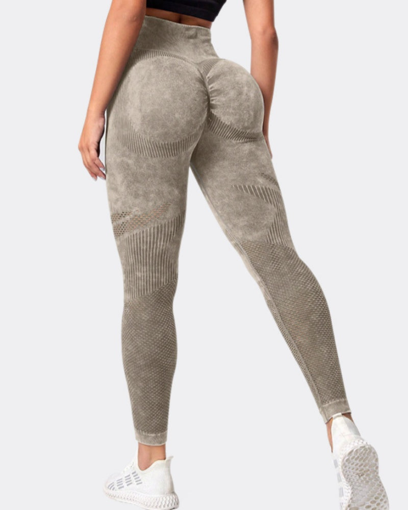 Nahtlose Yogahose mit Hoher Taille und Pfirsichfarbener Fitnesshose zum Anheben der Hüfte