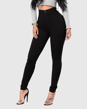 Übergroße Elastische Skinny-Jeans mit Hoher Taille und Hüftbetonung Verwaschene Skinny-Jeans