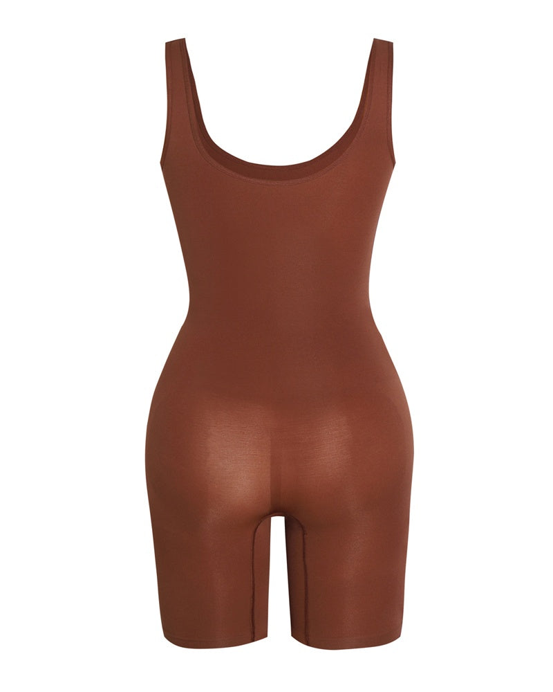 Damen Nahtloser Mitte des Oberschenkels Bauchweg U-Ausschnitt Bodysuit Shapewear