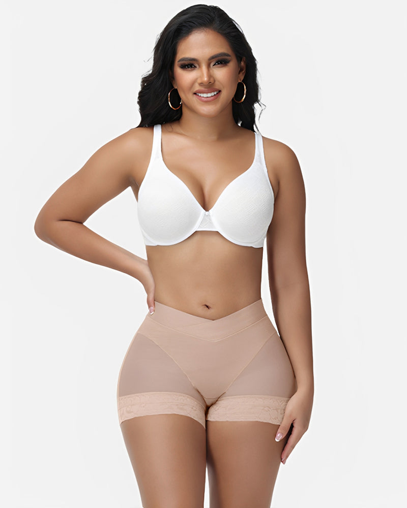 Shapshe®Nahtlose Transparente Mesh Shorts mit Niedriger Taille zur Po Lift Formung