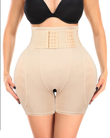 Hoch Taille 9-reihiger Verstellbarer Schnalle Shapewear Shorts Mit Schwammkissen