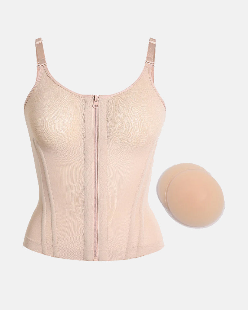 Shapshe®Shapewear Top With Built In Bra With Zipper Cutout