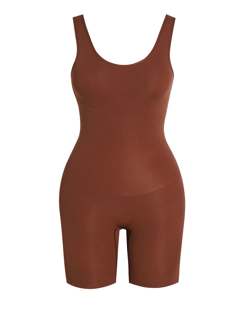 Damen Nahtloser Mitte des Oberschenkels Bauchweg U-Ausschnitt Bodysuit Shapewear