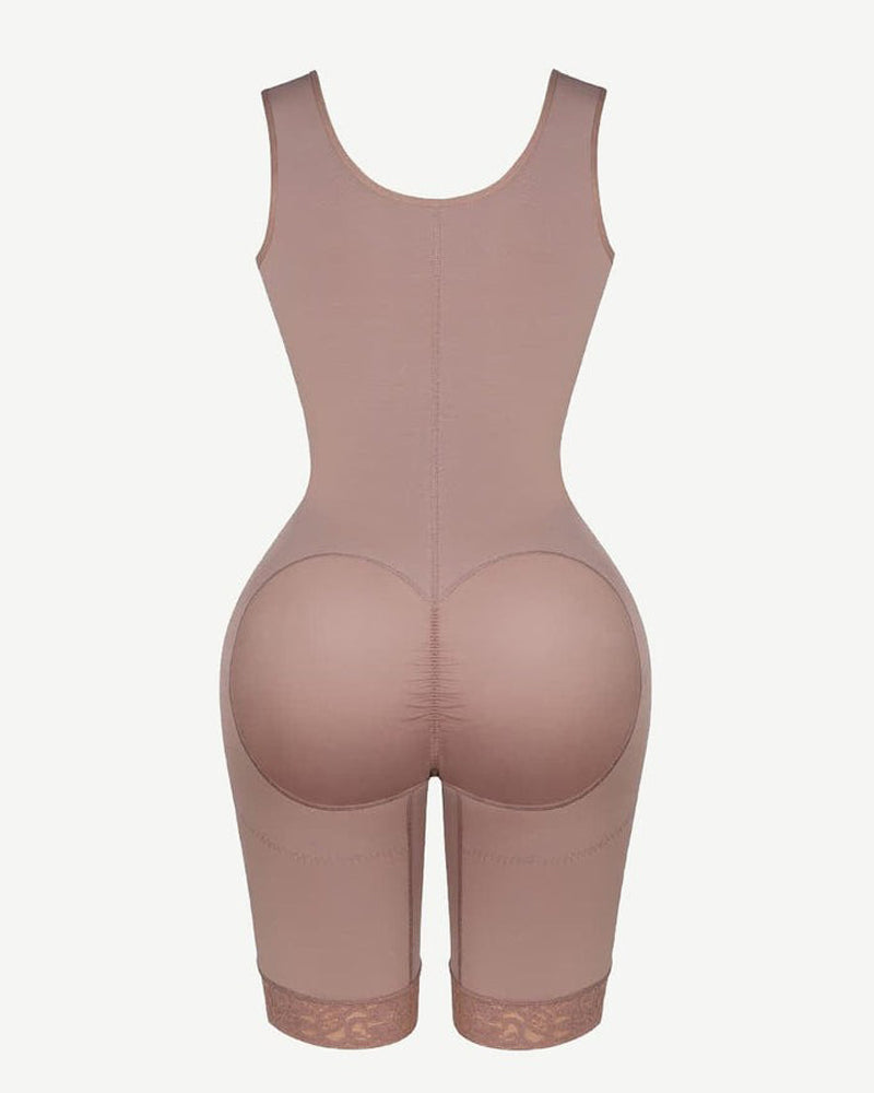 Ganzkörper Bauchweg Shapewear mit Haken und Ösen und fester Kompression