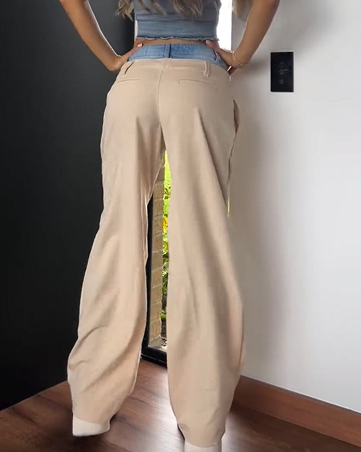 Shapshe® Vielseitige Lockere Freizeitjeans mit Farbblockdesign für Damen