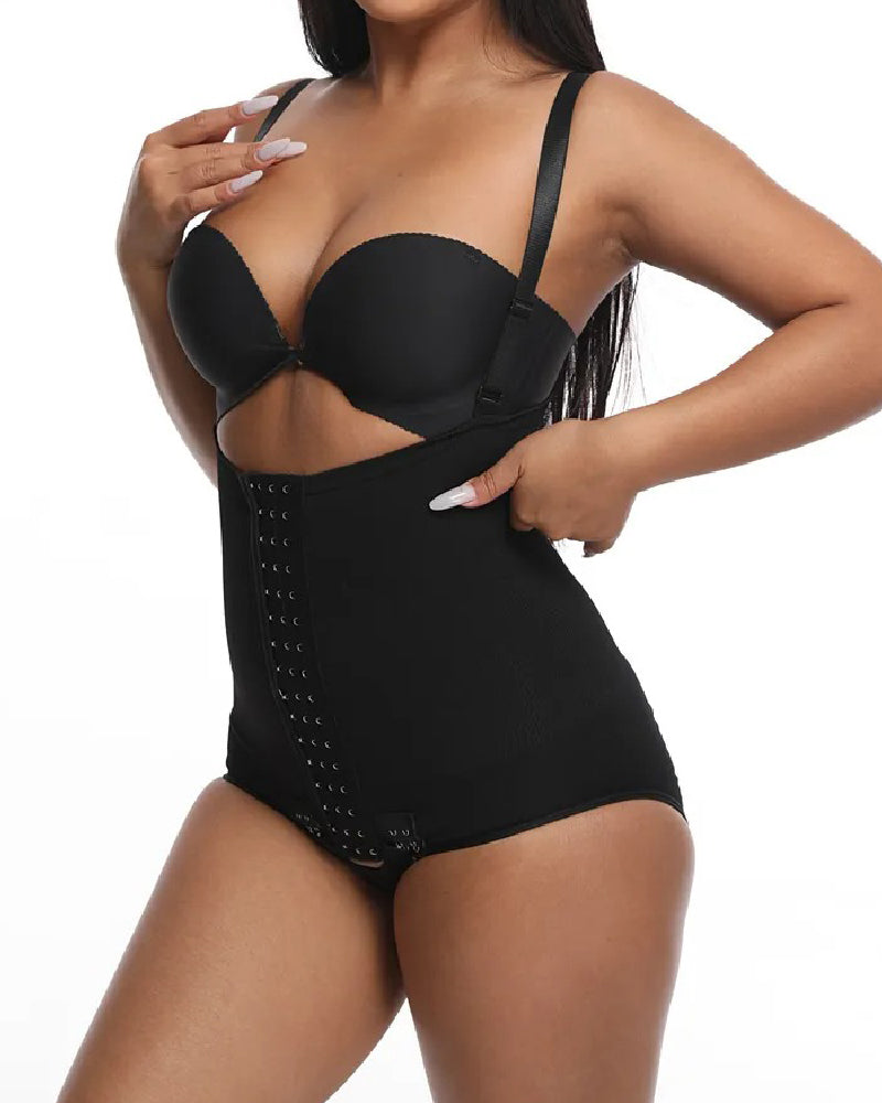 Damen Bauchkontrolle Verstellbare Schnalle Vorne Offen Brust Shapewear