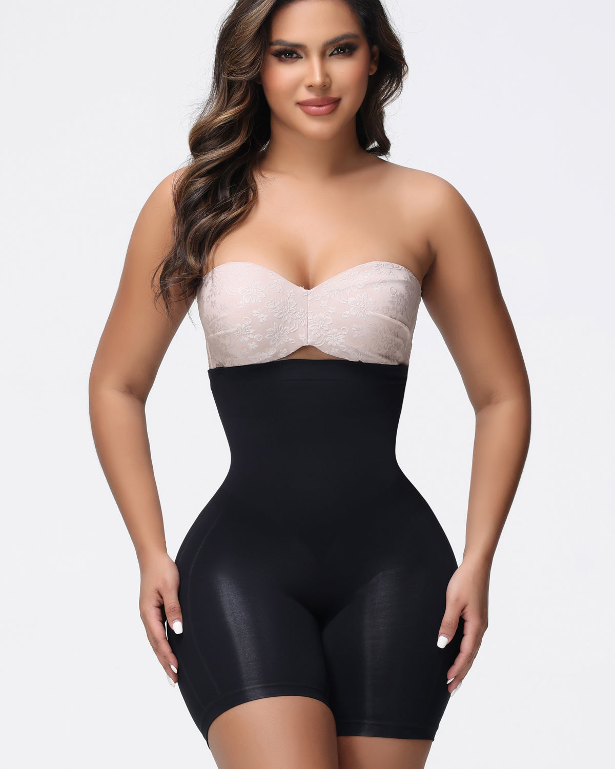 Nahtlose Hoher Taille Shapewear Shorts Mit Abnehmbarem Träger